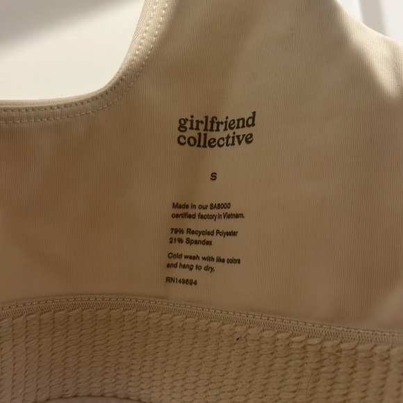 Girlfriend Collective Tommy Bra Ivory Small - Picture 3 of 3